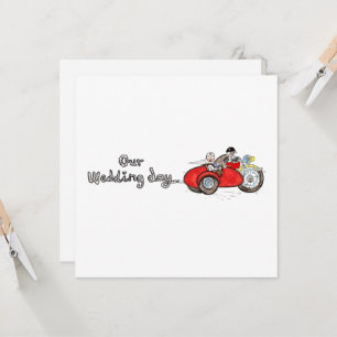 Motorrad & Seitenwagen-Hochzeit Einladung