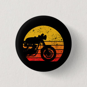 Motorrad-Shirt Vintage Retro T-Shirt für Cafe Ra Button