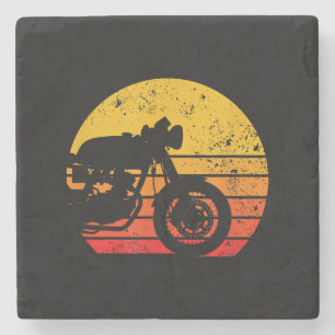 Motorrad-Shirt Vintage Retro T-Shirt für Cafe Ra Steinuntersetzer