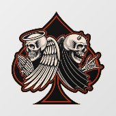 Motorrad-Shop Engel n Devil Ace Spades Fensteraufkleber (Blatt)