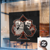 Motorrad-Shop Engel n Teufelsaum Fensteraufkleber (Café-Fenster)