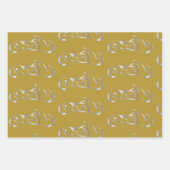 Motorrad-Silber-Silhouette mit farbigem Hintergrun Geschenkpapier Set (Vorderseite 3)