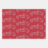 Motorrad-Silber-Silhouette mit farbigem Hintergrun Geschenkpapier Set (Vorderseite 2)