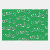 Motorrad-Silber-Silhouette mit farbigem Hintergrun Geschenkpapier Set (Vorderseite)