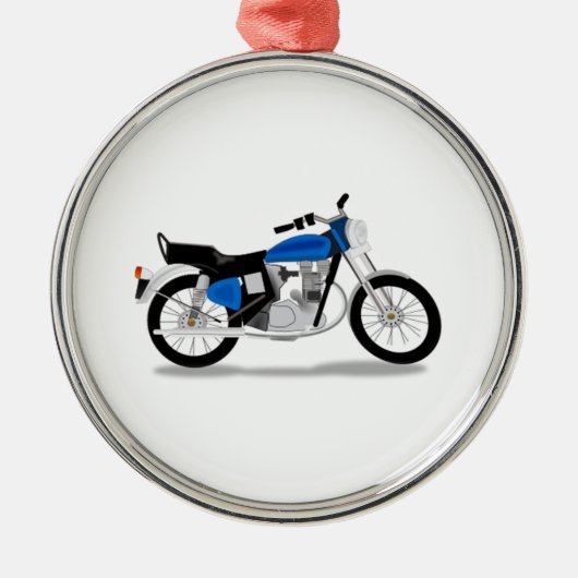 Motorrad Silbernes Ornament (Vorne)
