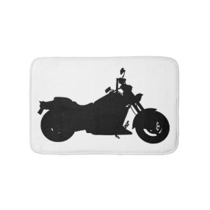 Motorrad-Silhouette Badematte