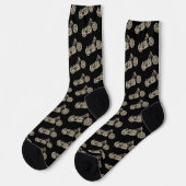Motorrad-Silhouette Biker-Muster Socken (Linkes Detail)