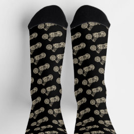 Motorrad-Silhouette Biker-Muster Socken