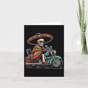 Motorrad Skeleton Biker Mexican Sombrero Cinco D Karte