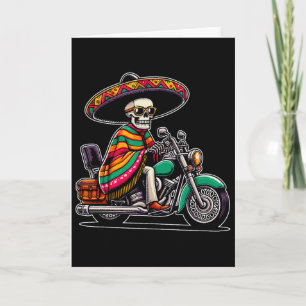 Motorrad-Skelett-Biker-Mexikanischer-Sombrero-Cinc Karte