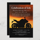 Motorrad-Sonnenuntergang | Lebensfeier Einladung (Vorne/Hinten)