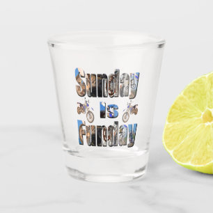 Motorrad Sonntag ist Fundament, Shot Glass Schnapsglas