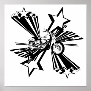 Motorrad-Sterne Poster