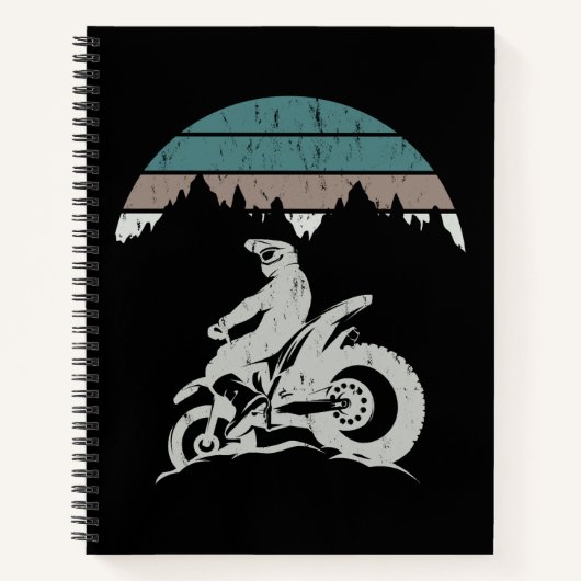 Motorrad Sunset Mountains Notizblock (Vorderseite)