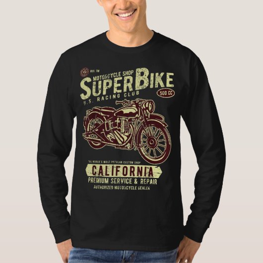 Motorrad Super Bike Custom Classic Bike Shop Vin T-Shirt (Vorderseite)
