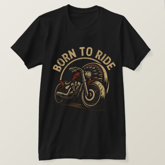 Motorrad-T - Shirt - Retro-Biker-Grafik (Design vorne)