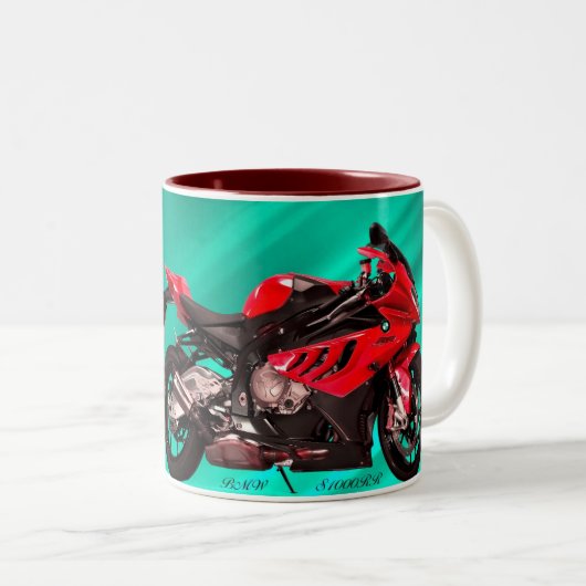 Motorrad-Tasse Zweifarbige Tasse (VorderseiteRechts)