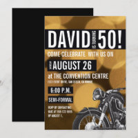 Motorrad Thema, 50. Geburtstag, Gold und Schwarz