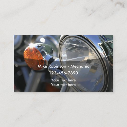 Motorrad-Theme Modern Mechanic Business Cards Visitenkarte (Rückseite)