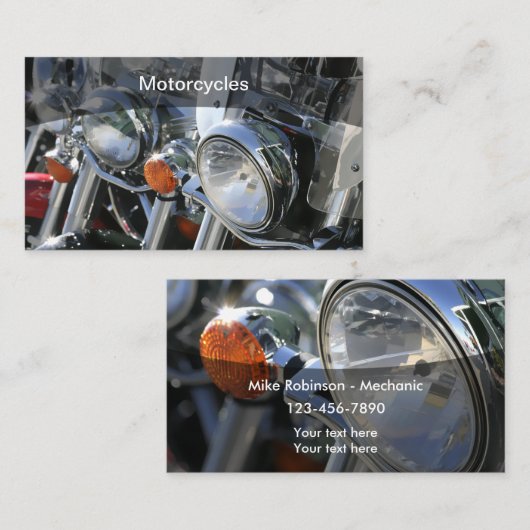 Motorrad-Theme Modern Mechanic Business Cards Visitenkarte (Vorne/Hinten)