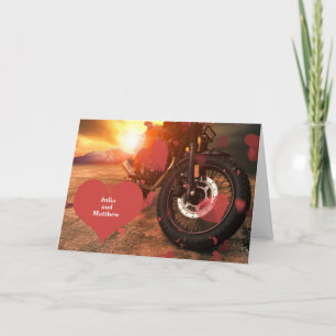 Motorrad-Themen Valentinstag für Paare Feiertagskarte