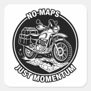 Motorrad-Touring-Freiheits-Mentalität Quadratischer Aufkleber
