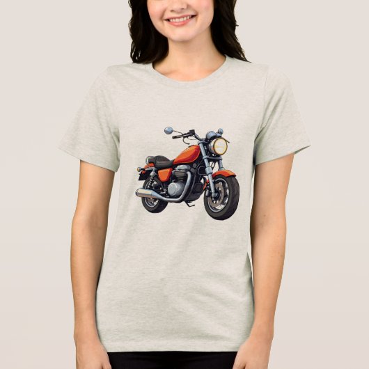 Motorrad Tri-Blend Shirt (Vorderseite)