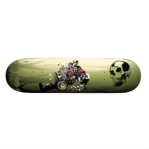 Motorrad-u. Schädel-städtisches abstraktes Skateboard