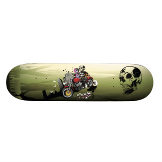 Motorrad-u. Schädel-städtisches abstraktes Skateboard