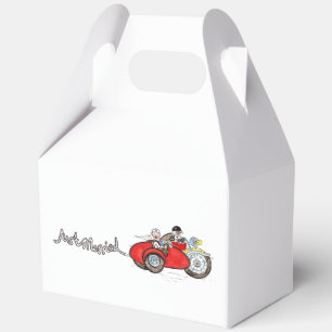 Motorrad und Beiwagen Braut und Bräutigam Hochzeit Geschenkschachtel