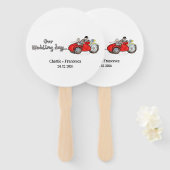 Motorrad und Beiwagen Hochzeit Fächer (Vorne und Hinten)