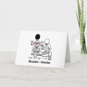 Motorrad und Beiwagen Hochzeitstag Karte