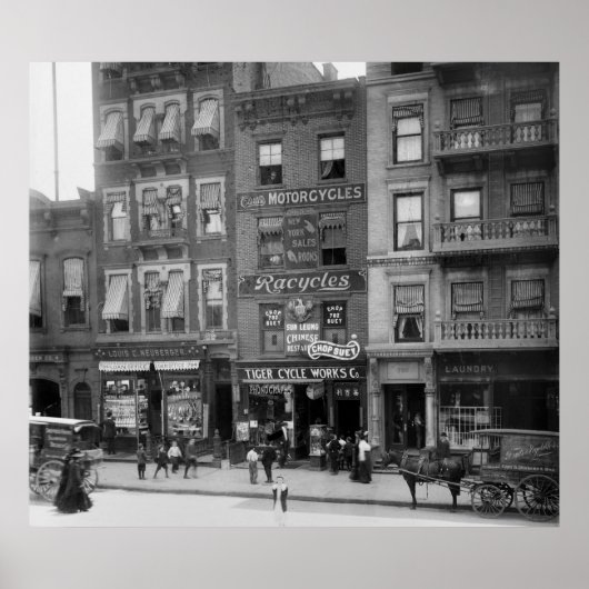 Motorrad- und Fahrradverkauf, 1910 Poster (Vorne)
