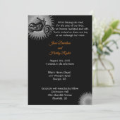 Motorrad und Gray Mandala Hochzeit Einladung (Stehend Vorderseite)