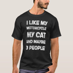 Motorrad und Katze Katzen Biker Radfahren Motorra T-Shirt