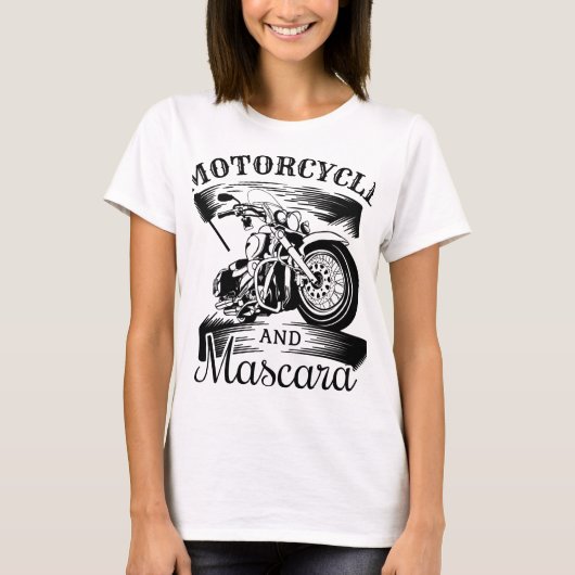 Motorrad- und Mascara-T-Shirt T-Shirt (Vorderseite)