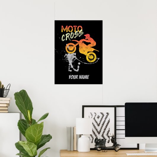 Motorrad- und Motorradfahrer Poster (Heimbüro)