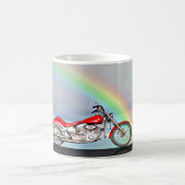 Motorrad und Regenbogen Kaffeetasse (Mittel)