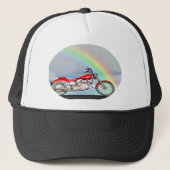 Motorrad und Regenbogen Truckerkappe (Vorderseite)