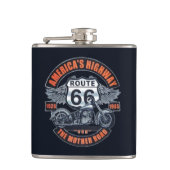 Motorrad und Route 66 Flachmann (Vorderseite)