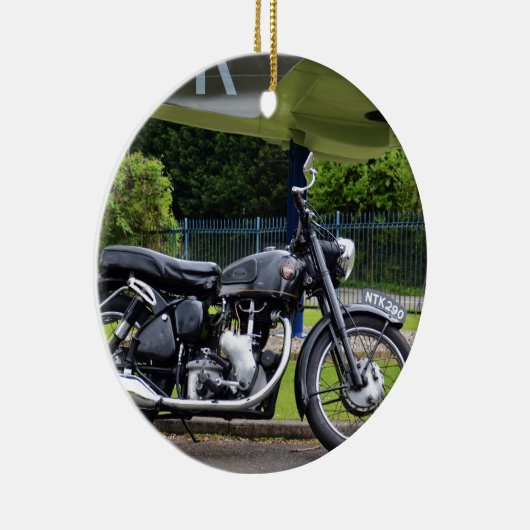 Motorrad und Spitfire Keramikornament (Rechts)