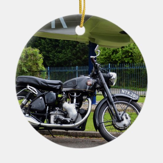 Motorrad und Spitfire Keramikornament (Vorne)