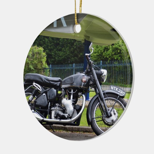 Motorrad und Spitfire Keramikornament (Links)