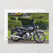 Motorrad und Spitfire Postkarte (Vorne/Hinten)