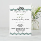 Motorrad und Spitzen Elegante Hochzeit Einladung (Stehend Vorderseite)