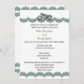 Motorrad und Spitzen Elegante Hochzeit Einladung (Vorne/Hinten)