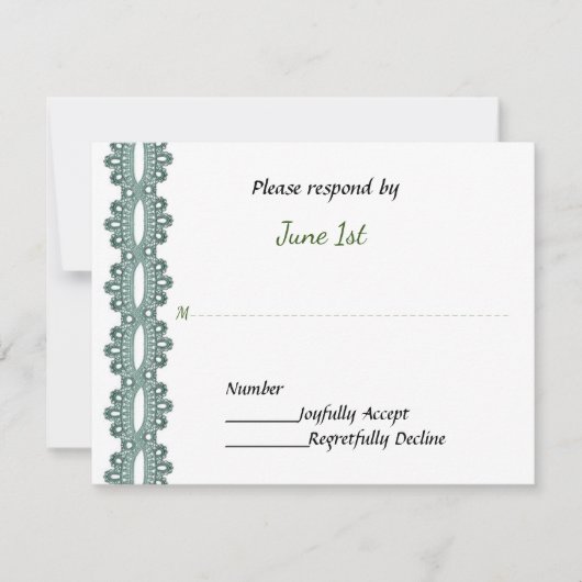 Motorrad und Spitzen Elegante Wedding UAWG RSVP Karte (Vorderseite)