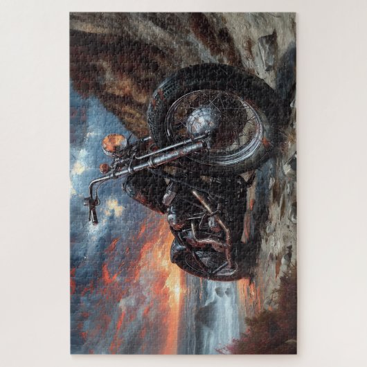 Motorrad und Sunset-Puzzle Puzzle (Vertikal)