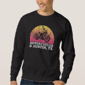 Motorrad und Texas Motorräder und Austin TX Sweatshirt (Vorderseite)