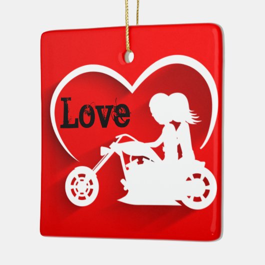 Motorrad Unsere 1. Weihnachten als Mr. und Mrs. We Keramikornament (Links)